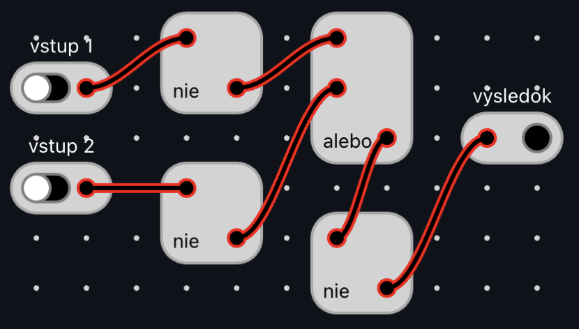 nie ((nie A) alebo (nie B))